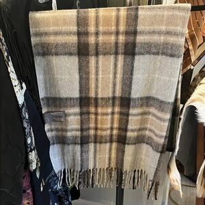 Plaid Fringe Throw Blanket